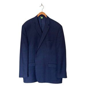 Ralph Lauren Ble Check Blazer Men's 52 Single Breasted 2 Button